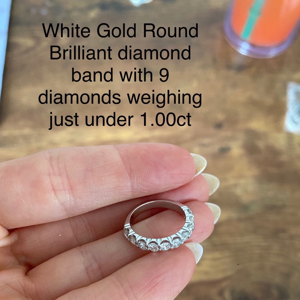 1.00ct Brilliant Diamond White Gold Band